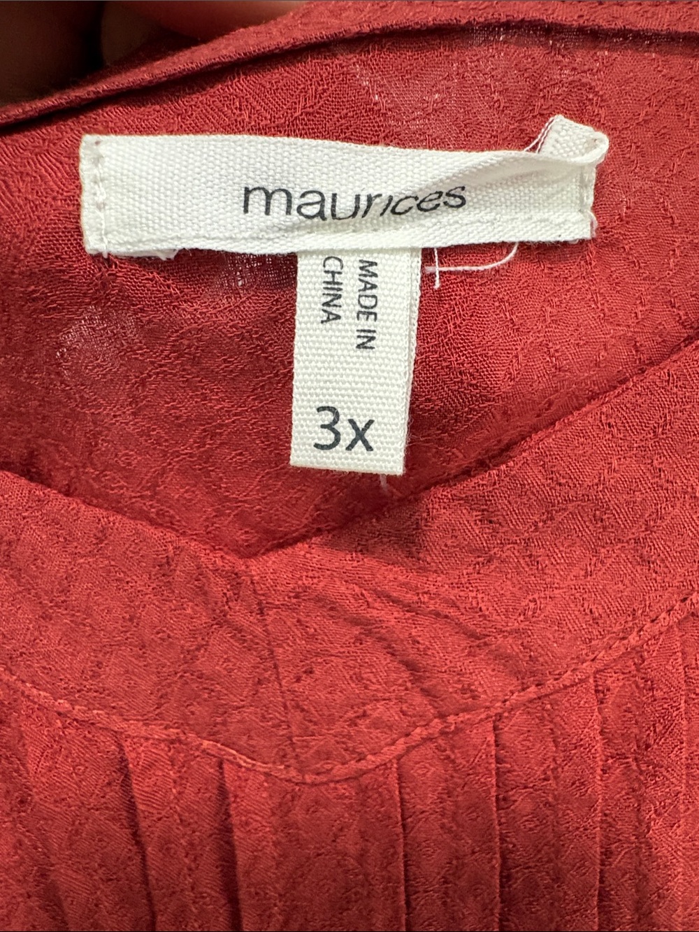 Maurices Red Flutter Sleeve Tunic Top - Picture 3 of 5